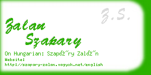 zalan szapary business card